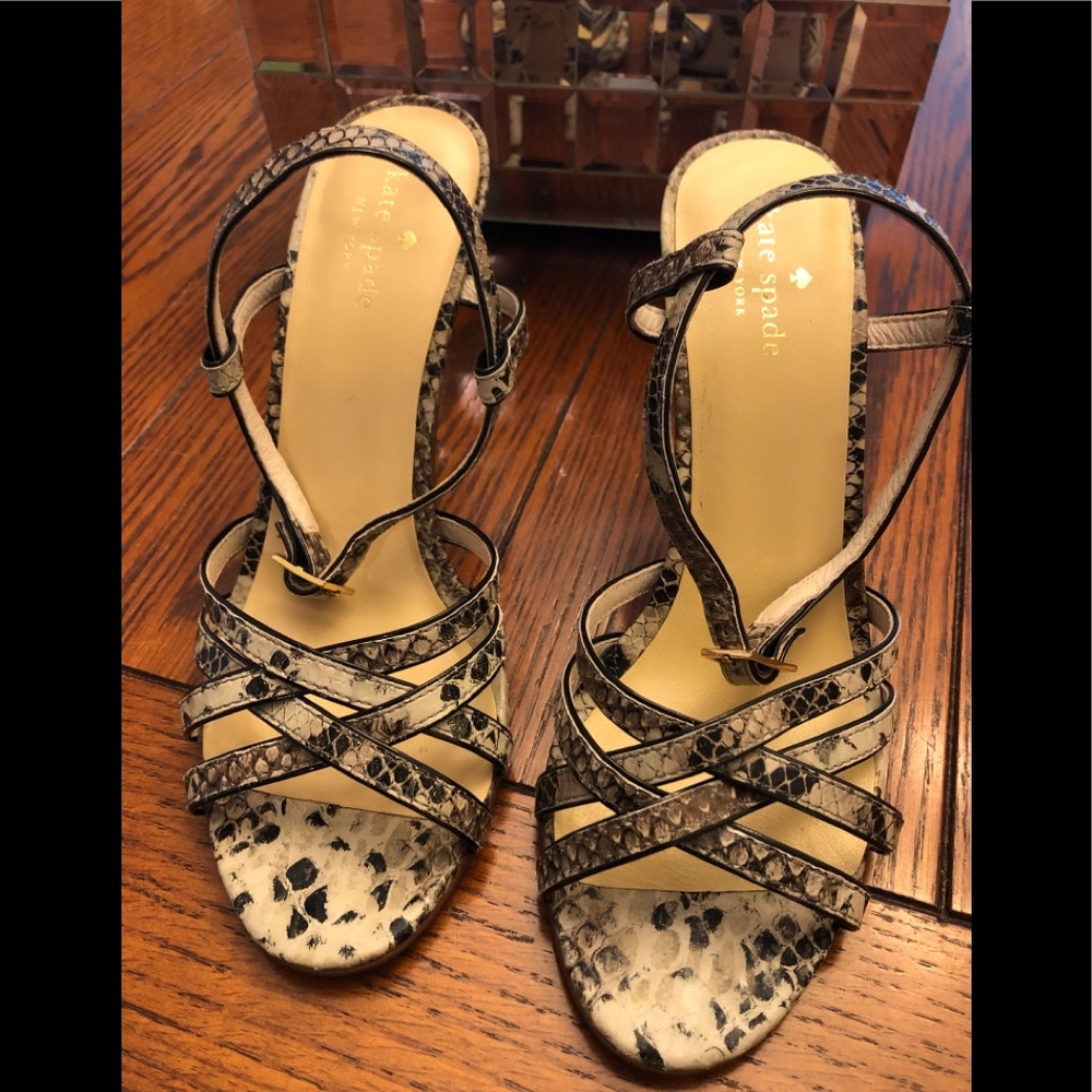 Kate Spade Strappy Snakeskin 4” Heals
